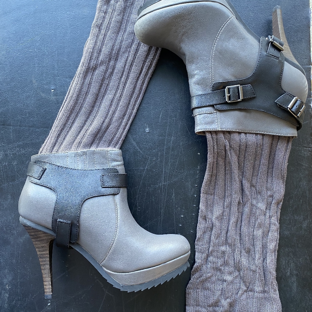 Shoes, Baccio, Italian Leather Gray & Black